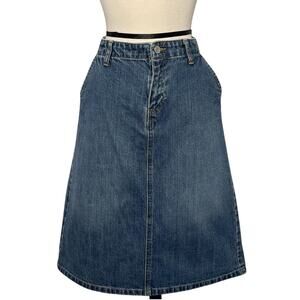 VINTAGE Y2K A-LINE MIDI DEMIN JEAN SKIRT 90S - USA M